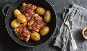 Печени пилешки бедра с горчица