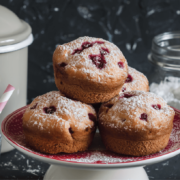 Портокалови мъфини с червена боровинка