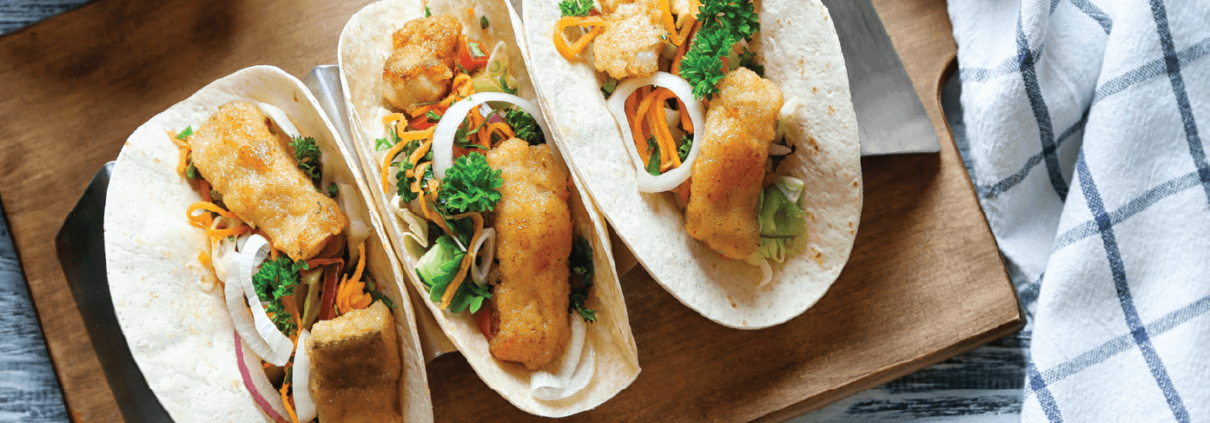 Рибни такоси с царевична панировка